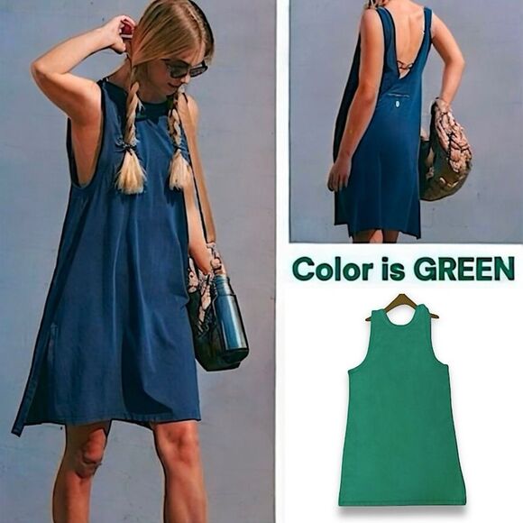 Free People Movement Hot Shot Tunic Tank Dress in Green - Picture 1 of 14
